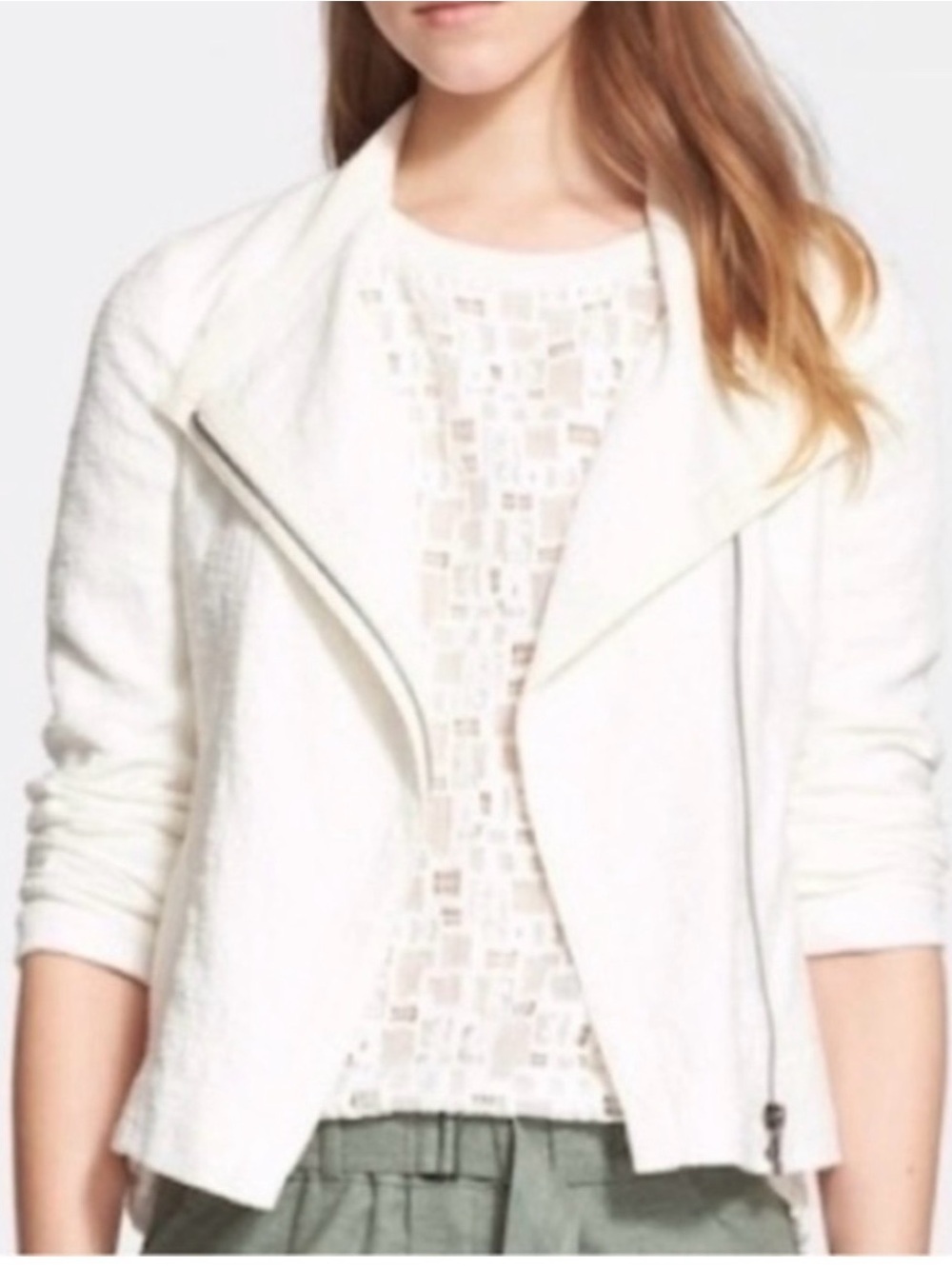 Vince Womens Open-Front Moto Jacket